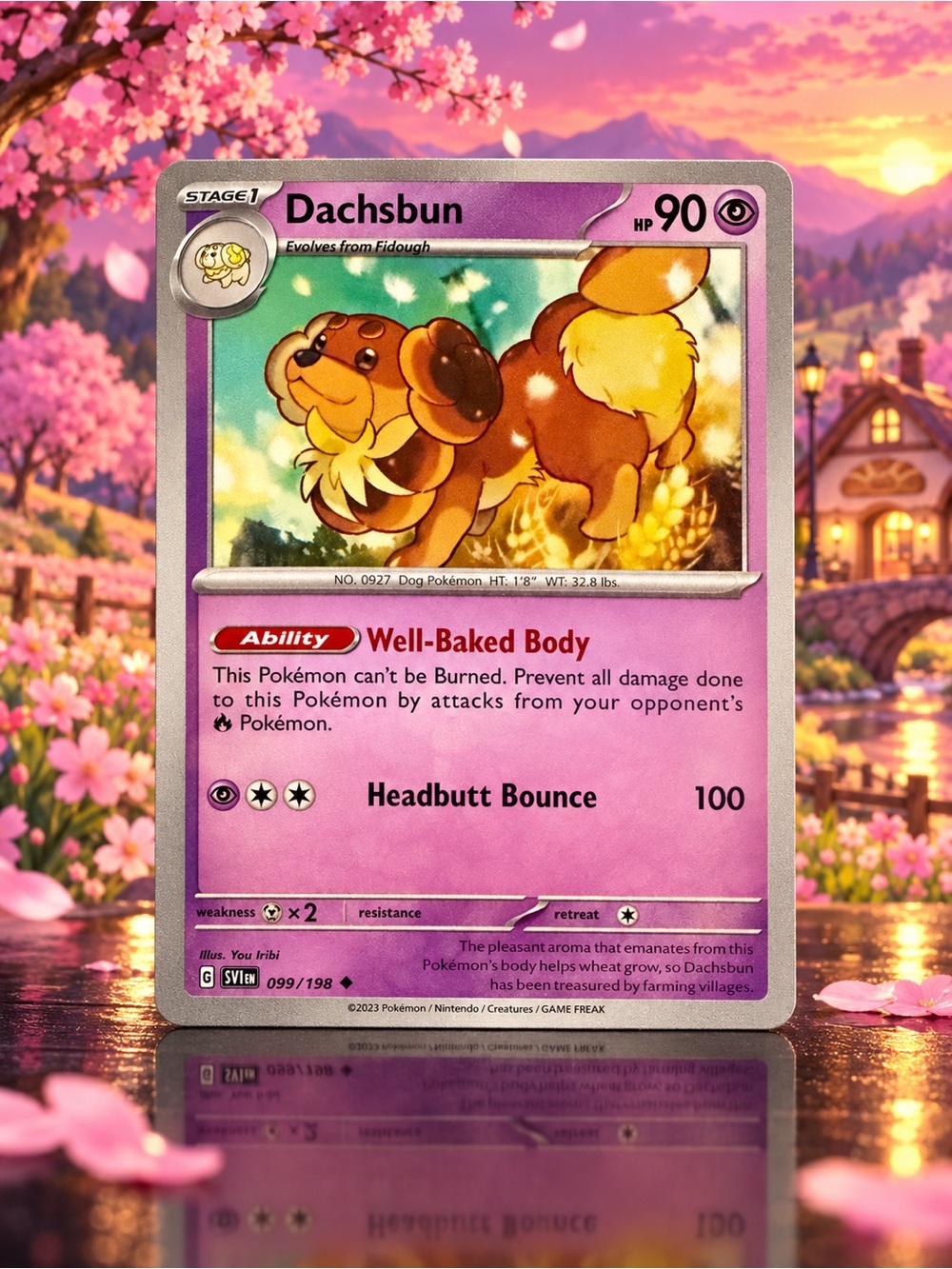 Dachsbun Trading Card — Pink Collector Card